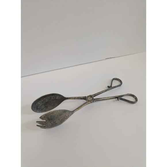 Vintage Silver Salad Tongs - Picture 1 of 5